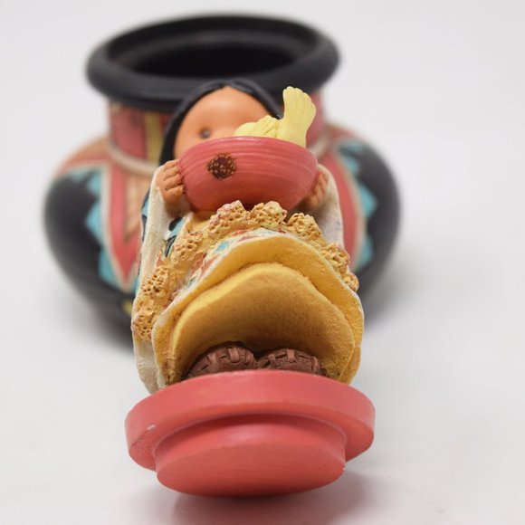 1995 Friends of Feather Compassion Girl Birdbath Trinket Box Karen Hahn Native - Picture 13 of 16